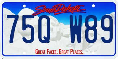 SD license plate 75QW89