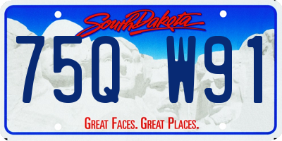 SD license plate 75QW91