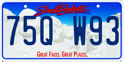 SD license plate 75QW93
