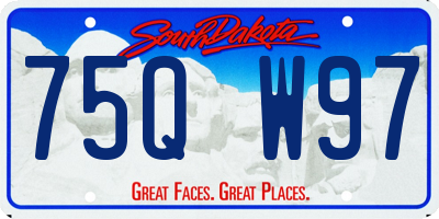 SD license plate 75QW97