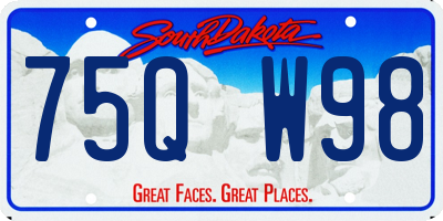 SD license plate 75QW98