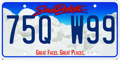 SD license plate 75QW99