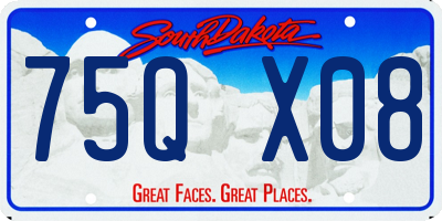 SD license plate 75QX08
