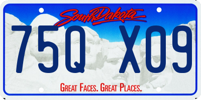SD license plate 75QX09