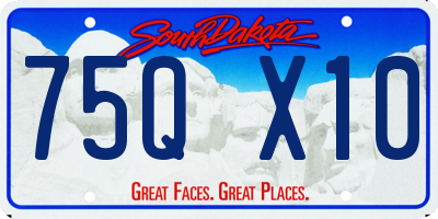 SD license plate 75QX10