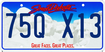 SD license plate 75QX13