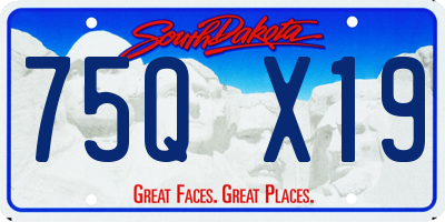 SD license plate 75QX19