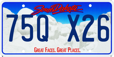SD license plate 75QX26