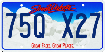 SD license plate 75QX27
