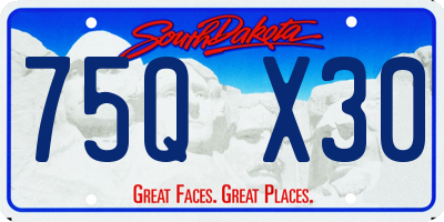 SD license plate 75QX30