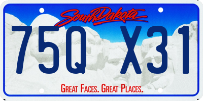 SD license plate 75QX31