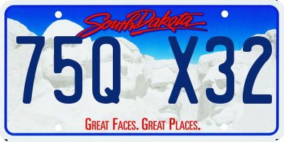 SD license plate 75QX32
