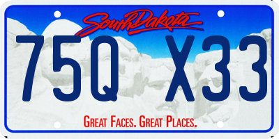 SD license plate 75QX33