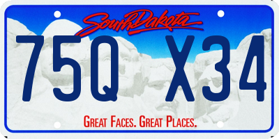 SD license plate 75QX34
