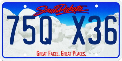SD license plate 75QX36
