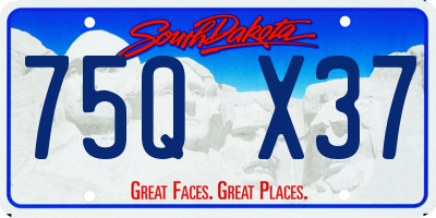 SD license plate 75QX37