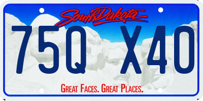 SD license plate 75QX40