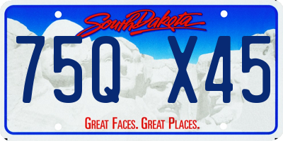 SD license plate 75QX45