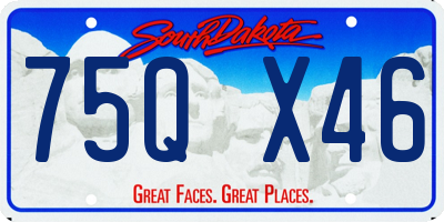 SD license plate 75QX46
