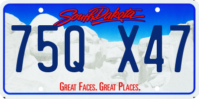 SD license plate 75QX47