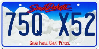 SD license plate 75QX52