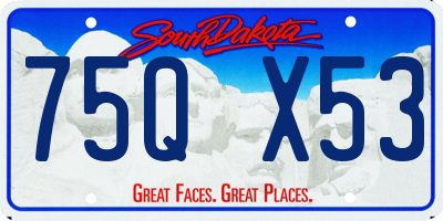 SD license plate 75QX53