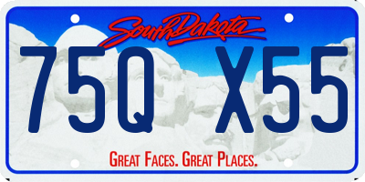 SD license plate 75QX55