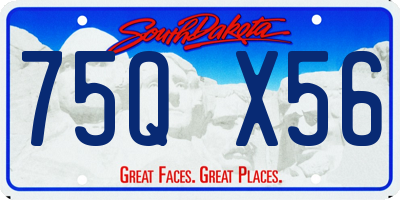 SD license plate 75QX56