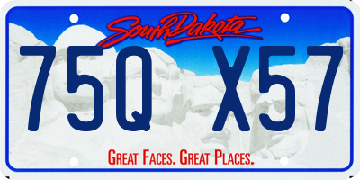 SD license plate 75QX57