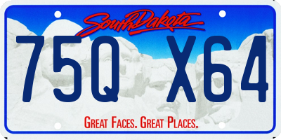 SD license plate 75QX64