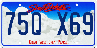 SD license plate 75QX69