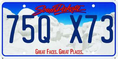 SD license plate 75QX73