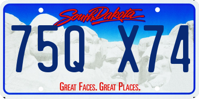 SD license plate 75QX74
