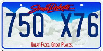 SD license plate 75QX76