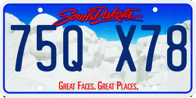 SD license plate 75QX78