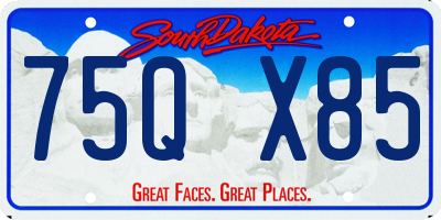 SD license plate 75QX85