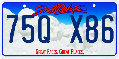 SD license plate 75QX86