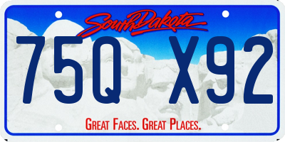 SD license plate 75QX92