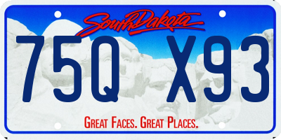 SD license plate 75QX93