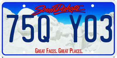 SD license plate 75QY03