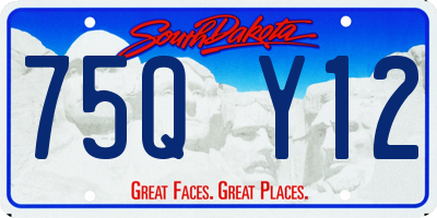 SD license plate 75QY12