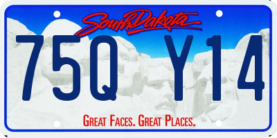 SD license plate 75QY14