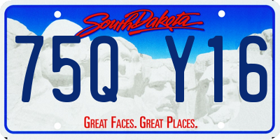 SD license plate 75QY16
