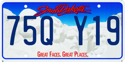 SD license plate 75QY19