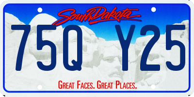 SD license plate 75QY25
