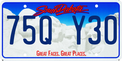 SD license plate 75QY30