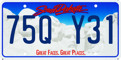 SD license plate 75QY31