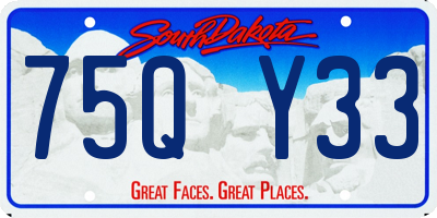 SD license plate 75QY33