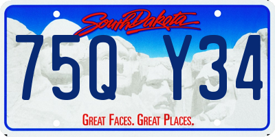 SD license plate 75QY34