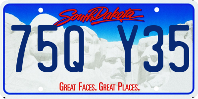 SD license plate 75QY35